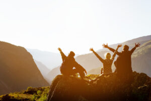 A group of friends experience the pink cloud in recovery.