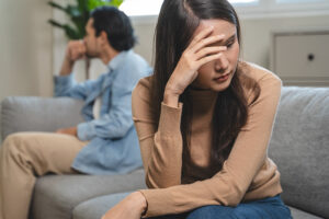 A woman wonders if she has fallen out of love with her partner or if she is depressed.