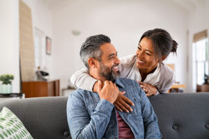 A woman supports her sober spouse.